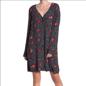 Madewell floral button front easy dress
